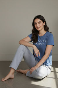 Zivame Knit Cotton Sleep Top - Blue Horizon — thumbnail 6